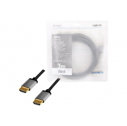 Kabel LOGILINK CHA0102 HDMI A/M do A/M 4K/60 Hz alu czarny/szary 3m
