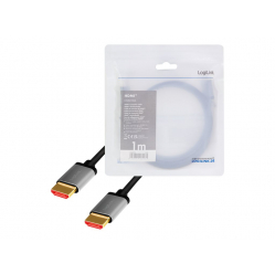 Kabel LOGILINK CHA0104 HDMI A/M to A/M 8K/60Hz alu czarny/szary 1m