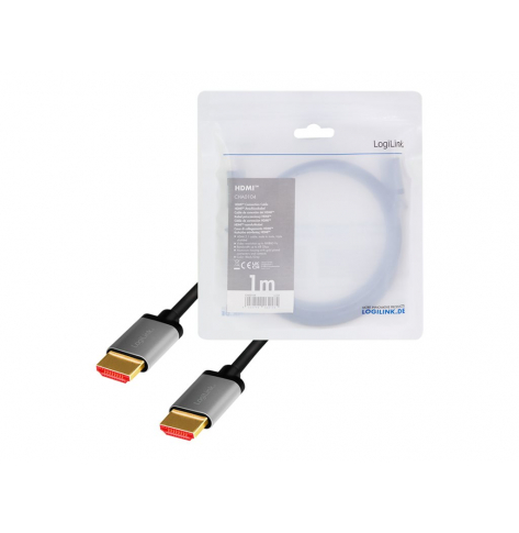 Kabel LOGILINK CHA0104 HDMI A/M to A/M 8K/60Hz alu czarny/szary 1m