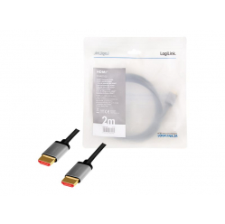 Kabel LOGILINK CHA0105 HDMI A/M to A/M 8K/60Hz alu czarny/szary 2m