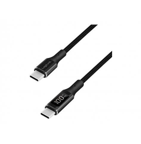 Kabel LOGILINK CU0181 USB 2.0 Type-C C/M na USB-C/M E-mark PD 1m czarny