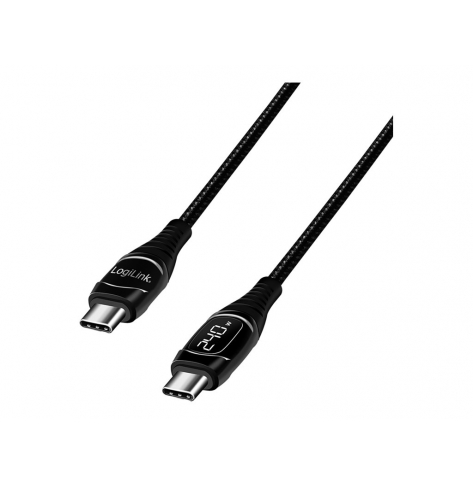 Kabel LOGILINK CU0185 USB 2.0 Type-C C/M na USB-C/M E-mark PD czarny 2m