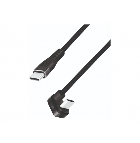 Kabel LOGILINK CU0191 USB 2.0 Type-C C/M katowy na USB-C/M aluminium czarny 2m