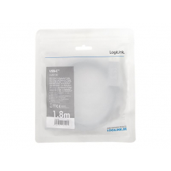 Kabel LOGILINK CUA0100 USB typu C C/M na DP/M 4K aluminium czarny/szary 1.8m