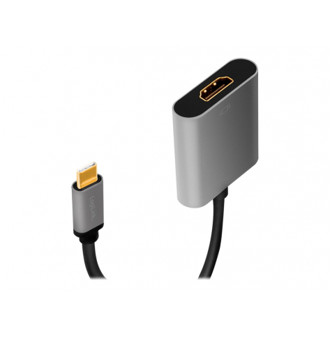 Kabel LOGILINK CUA0103 Adapter USB typu C C/M na HDMI 4K aluminium czarny/szary 0.15m
