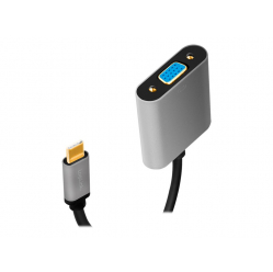 Kabel LOGILINK CUA0104 Adapter USB typu C C/M na VGA 1080p aluminium czarny/szary 0.15m