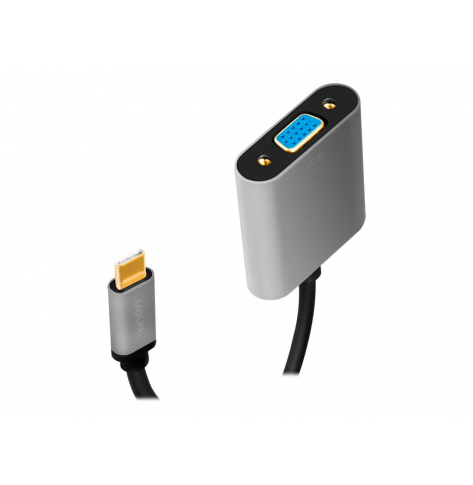 Kabel LOGILINK CUA0104 Adapter USB typu C C/M na VGA 1080p aluminium czarny/szary 0.15m