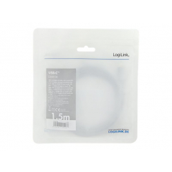 Kabel LOGILINK CUA0106 USB 2.0 Type-C C/M na USB-C/M E-mark PD aluminium czarny/szary 1.5m