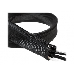 LOGILINK KAB0046 Elastyczny organizator kabli z suwakiem, czarny 1m
