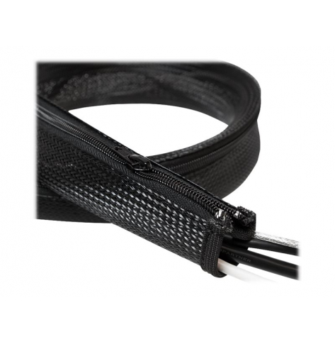 LOGILINK KAB0046 Elastyczny organizator kabli z suwakiem, czarny 1m