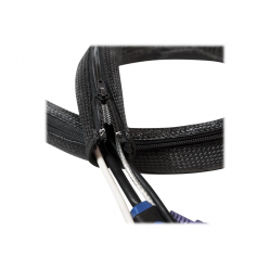 LOGILINK KAB0047 Elastyczny organizator kabli z suwakiem, czarny 2m