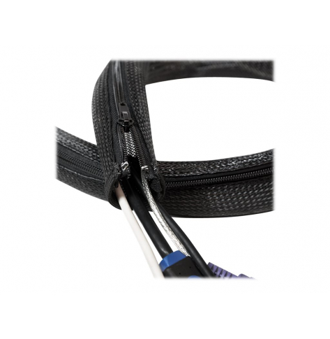 LOGILINK KAB0047 Elastyczny organizator kabli z suwakiem, czarny 2m