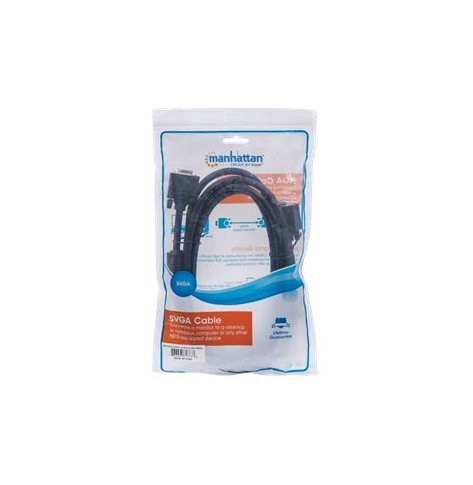 Kabel MANHATTAN 317733 monitorowy SVGA HD15 M/HD15 M 3m z ferrytem czarny