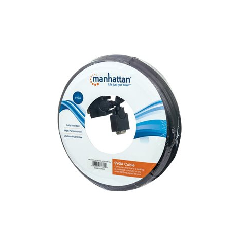 Kabel MANHATTAN 313629 monitorowy SVGA HD15 M/HD15 M 15m czarny