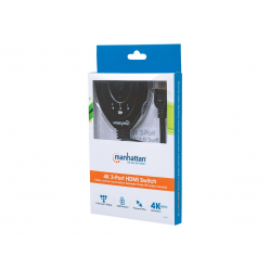 MANHATTAN 207874 3-portowy przelacznik AV HDMI 3x1 4K zasilanie USB