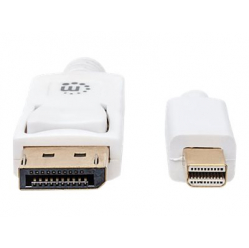 Kabel MANHATTAN 324748 monitorowy Mini DisplayPort/DisplayPort, M/M, bialy, 2m