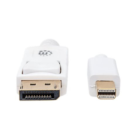 Kabel MANHATTAN 324748 monitorowy Mini DisplayPort/DisplayPort, M/M, bialy, 2m