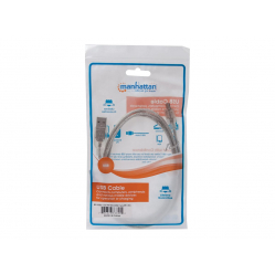 Kabel MANHATTAN 333412 USB 2.0 A-B Mini (Canon) M/M 1,8m srebrny