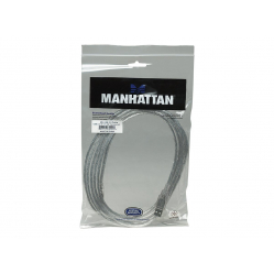 Kabel MANHATTAN 340458 USB 2.0 A-B M/M 3m srebrny