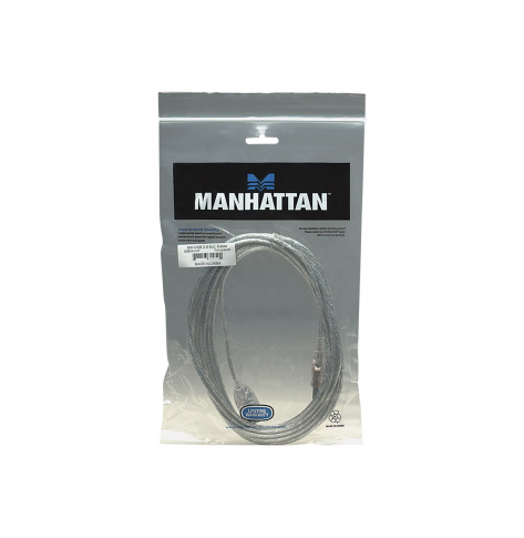 Kabel MANHATTAN 340496 USB 2.0 A-A M/F 3m srebrny