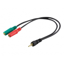 MANHATTAN 352024 Kabel /adapter audio stereo 1 x jack 3.5 mm 4-pinowy na 2 x jack 3.5mm