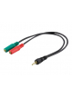MANHATTAN 352024 Kabel /adapter audio stereo 1 x jack 3.5 mm 4-pinowy na 2 x jack 3.5mm
