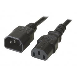 MANHATTAN 352673 Przedłużacz kabel zasilający IEC320 C14 na C13 10A 1m czarny