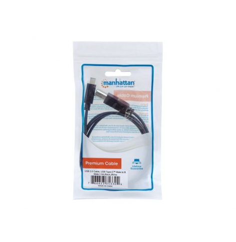 Kabel MANHATTAN 353304 USB 2.0 USB C/ USB B M/M 1m czarny