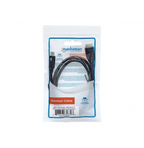 Kabel MANHATTAN 353397 USB-C 3.1 Gen2, USB C/USB Micro-B M/M 1m czarny