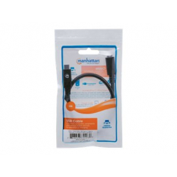 Kabel MANHATTAN 355230 USB-C 3.1 Gen2, USB C/USB C M/F 50cm czarny