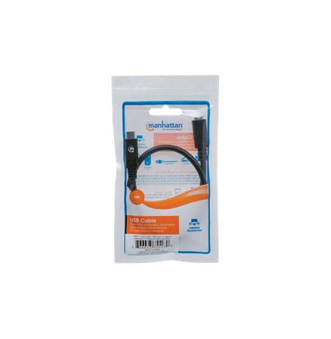 Kabel MANHATTAN 355230 USB-C 3.1 Gen2, USB C/USB C M/F 50cm czarny