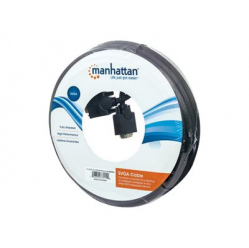 Kabel MANHATTAN 372190 monitorowy SVGA HD15 M/HD15 M 20m z ferrytem czarny