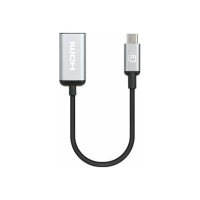 Adapter MANHATTAN 4K60Hz USB-C 3.2 m / HDMI f 15 cm Aluminum czarny