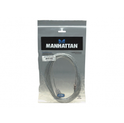 Kabel MANHATTAN 340502 Przedluzacz USB 2.0 A-A M/z 4,5m przezroczysty srebrny