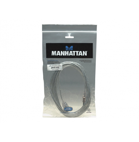 Kabel MANHATTAN 340502 Przedluzacz USB 2.0 A-A M/z 4,5m przezroczysty srebrny