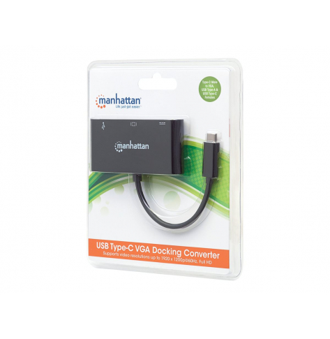 MANHATTAN 152044 USB-C 3.1 multiport adapter -> VGA/USB-A/USB-C czarny