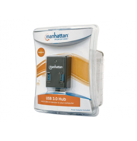 MANHATTAN 162302 Hub SuperSpeed USB 3.0, 4 portowy z zasilaczem