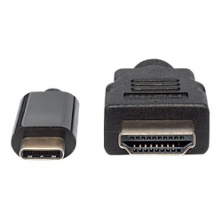 MANHATTAN 152235 monitorowy adapter USB-C na HDMI 4K M/M czarny 1m