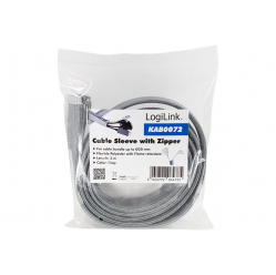 LOGILINK KAB0072 Rękaw do porządkowania kabli - z suwakiem 30 mm szary 2m