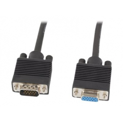 Kabel LANBERG VGA M/F extension cable 3m shielded ferrite black