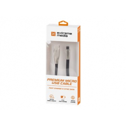 Kabel NATEC NKA-1203 Extreme Media microUSB - USB 2.0 (M), 1m, czarny