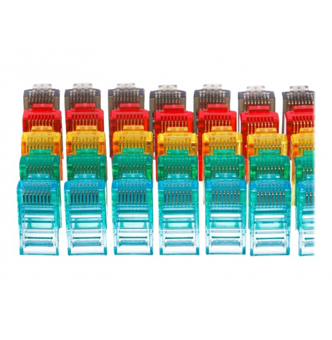 Kabel NETRACK 105-50MIX wtyk RJ45 8p8c UTP linka, kat. 5e (100 szt), kolor MIX