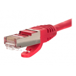Kabel NETRACK BZPAT05FR krosowy RJ45, oslonka zalewana, kat. 5e FTP, 0.5m czerwony