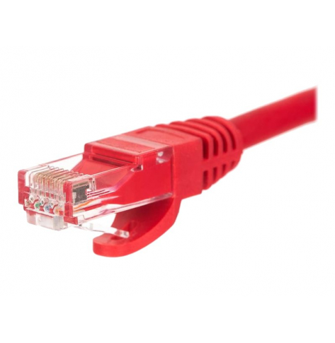 Kabel NETRACK BZPAT0P56R krosowy RJ45, oslonka zalewana, kat. 6 UTP, 0.5m czerwony