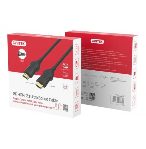 Kabel UNITEK C11060BK-1M HDMI v.2.1 4K 120HZ 8K 1M