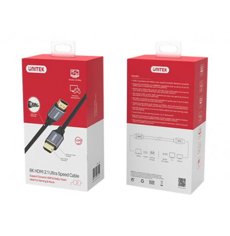 Kabel UNITEK C138w HDMI 2.1 8K 4K120Hz UHD 2m