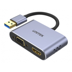 Kabel UNITEK V1304A Adapter USB-A- HDMI VGA FULL HD