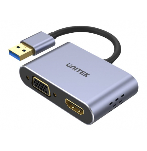 Kabel UNITEK V1304A Adapter USB-A- HDMI VGA FULL HD