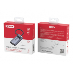 Kabel UNITEK V1414A Adapter USB-C - HDMI 2.1 8K 4K 120Hz 15cm ALU