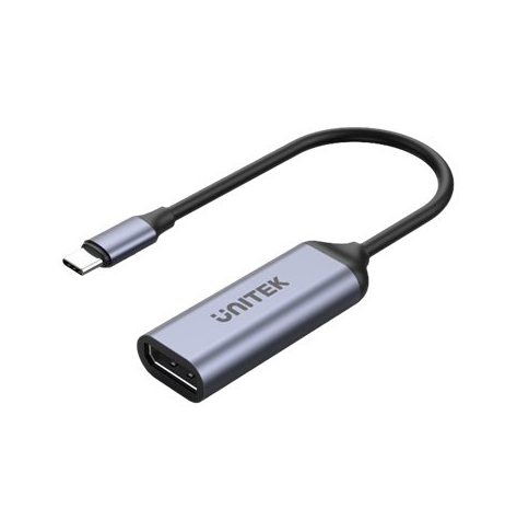 Kabel UNITEK V1415C ADAPTER USB-C - DisplayPort 1.4 8K 15cm ALU
